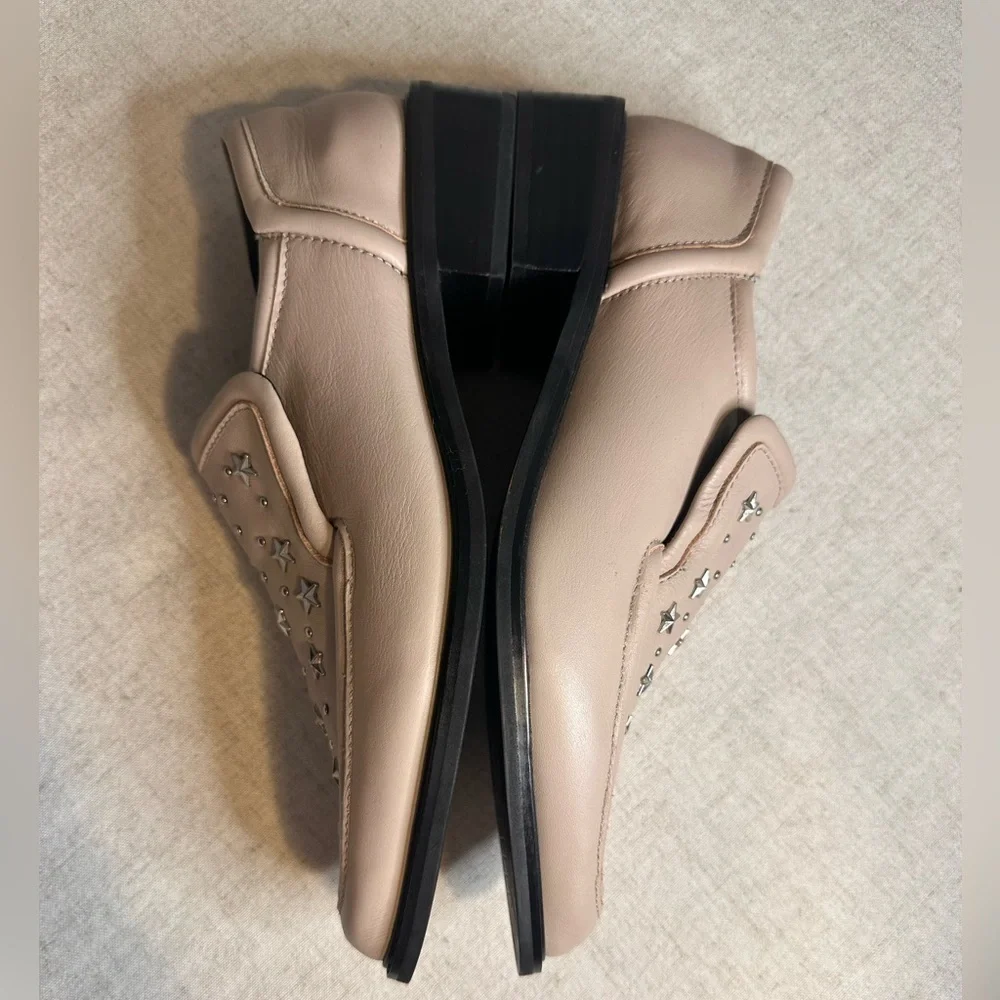 Sol Sana Nancy Loafers Cream Leather Studded Size 40